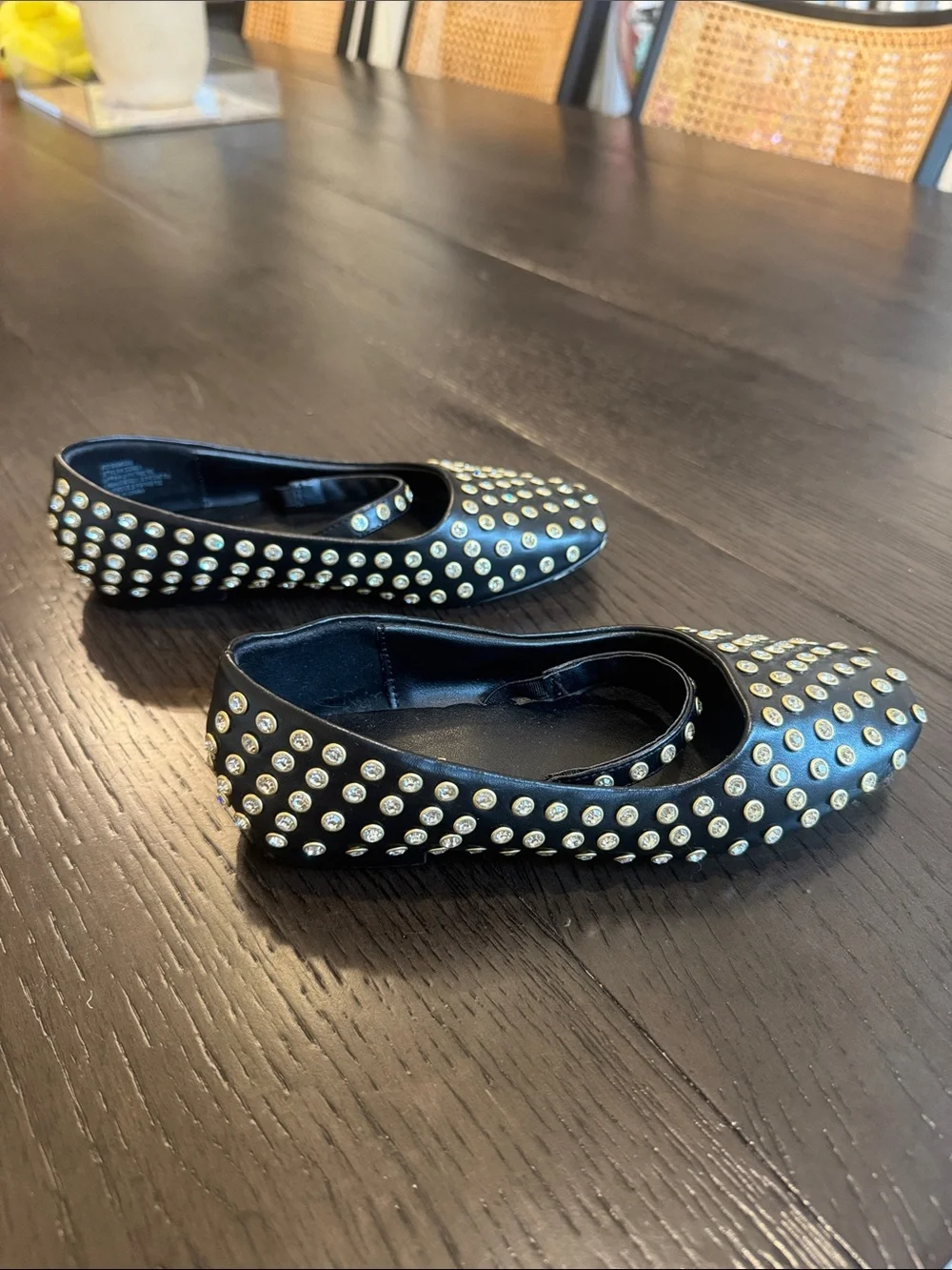 Crewcuts / J Crew Black Mary Jane Flats with Gold Stud Detailing